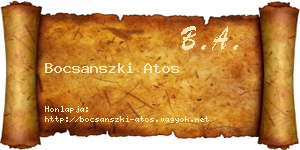 Bocsanszki Atos névjegykártya